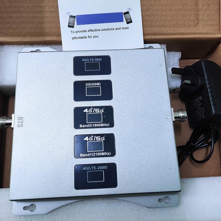 KingTone KT-CGDWL 850 900 1800 2100 2600MHz Mobile Network Booster 2G 3G 4G 5G Cell Phone Signal Five Band Mobile Signal Booster